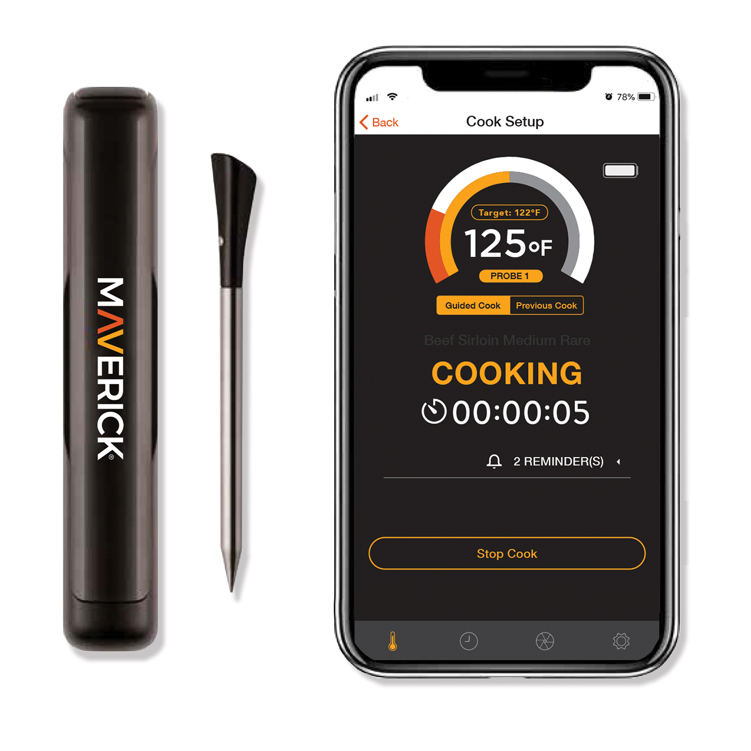 Wireless Meat Thermometer Bluetooth Unlimited Range Thermometer Digital  Meat Thermometer Wireless for Remote Monitoring Kitchen BBQ Oven Smoker  Grill