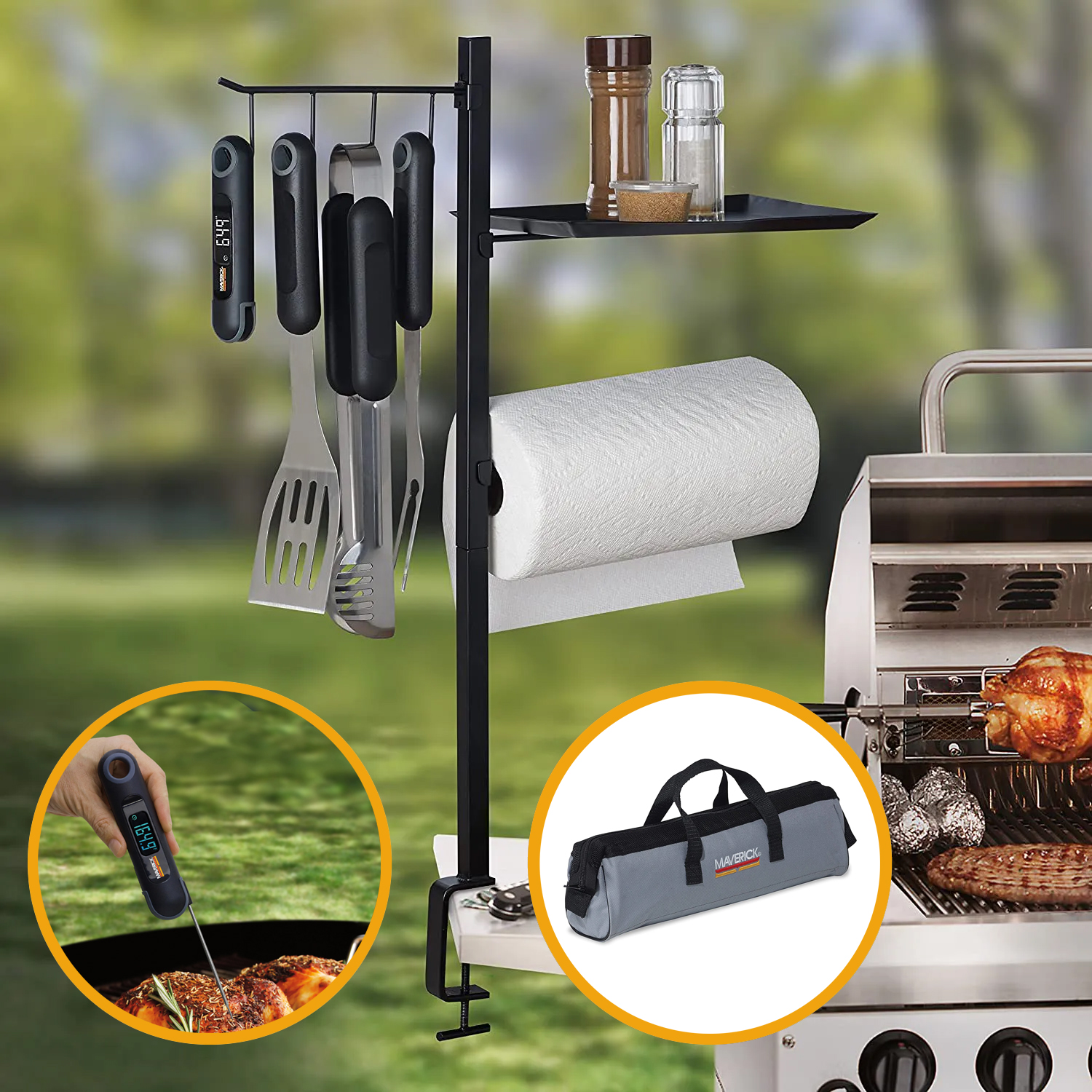 Deluxe BBQ Set: Instant Read Thermometer + BBQ Tools