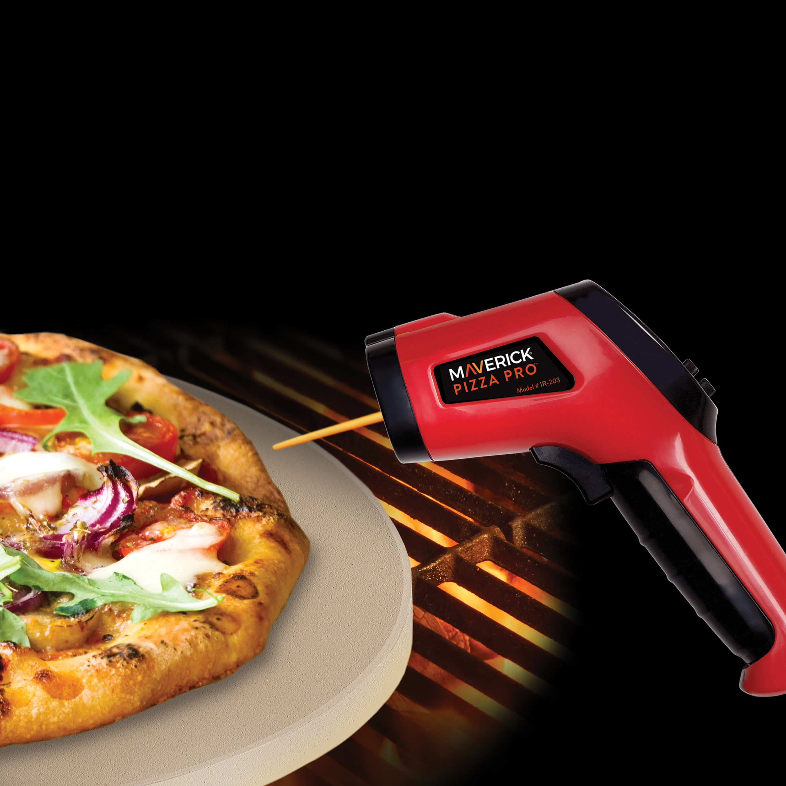 PS-15 PIZZA PRO 15 INCH GRILLING STONE + INFRARED COOKING THERMOMETER KIT